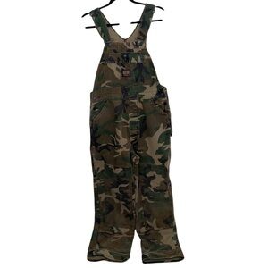 Vintage Duck Bay Overalls Mens 36 Camo Camouflage Double Knee Hunting Canvas